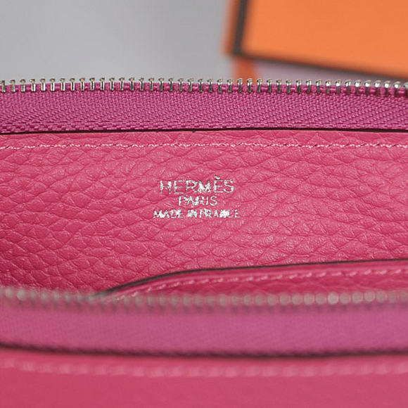 1:1 Quality Hermes Zipper Cards Wallet Togo Leather A908 Peach Replica